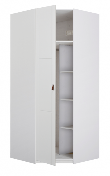 Eckschrank mit Drehtür in weiß